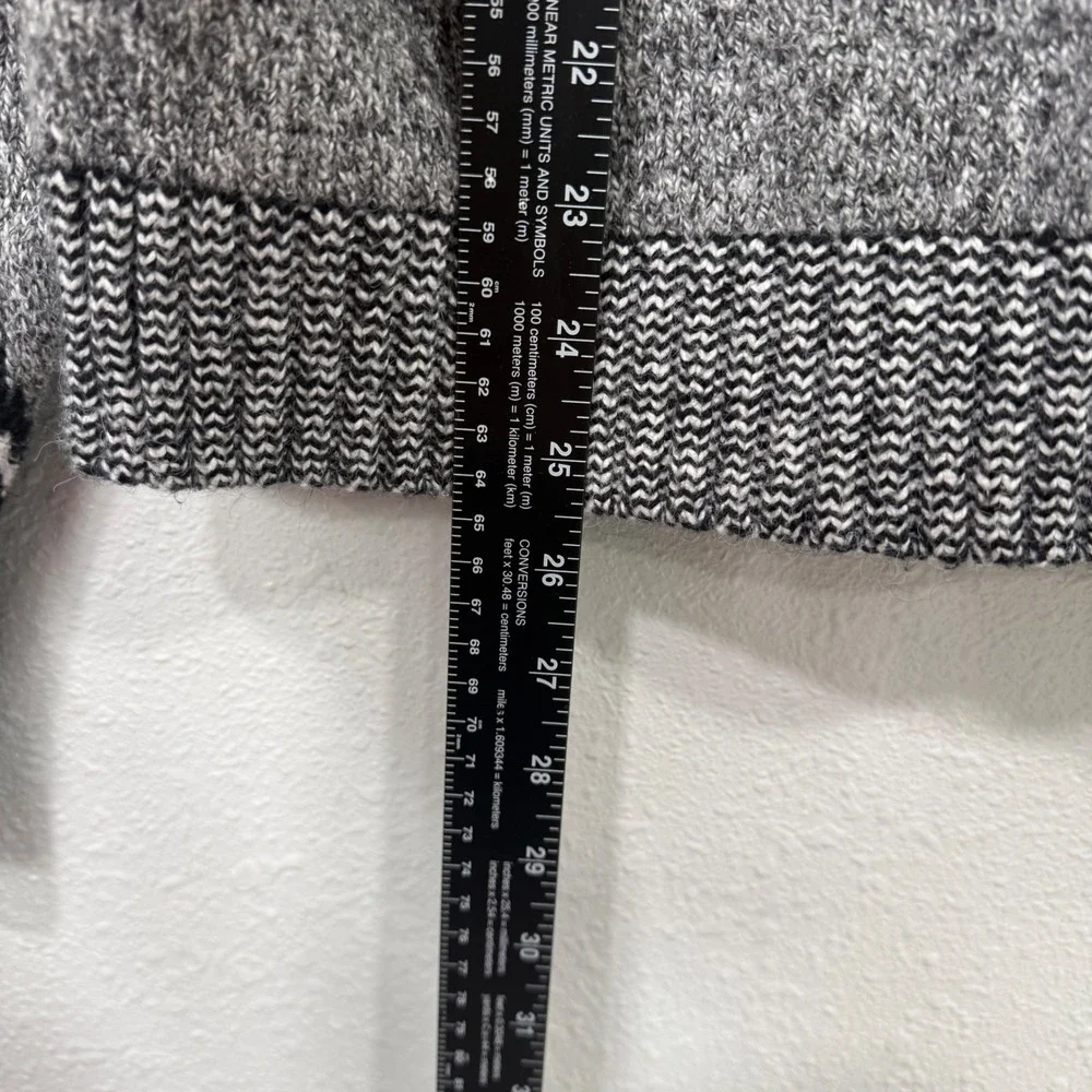 Old Navy Womens Fair Isle Mock‎ Neck Sweater Gray Black White M Tall 1166